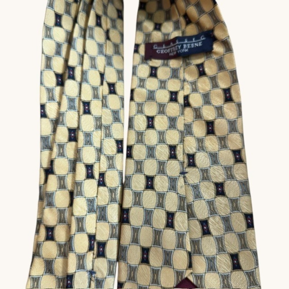 Lot of 8 Mixed Gold Yellow Mens Silk Neckties Nautica Haggar Morgan Hart Vintage - Picture 16 of 16